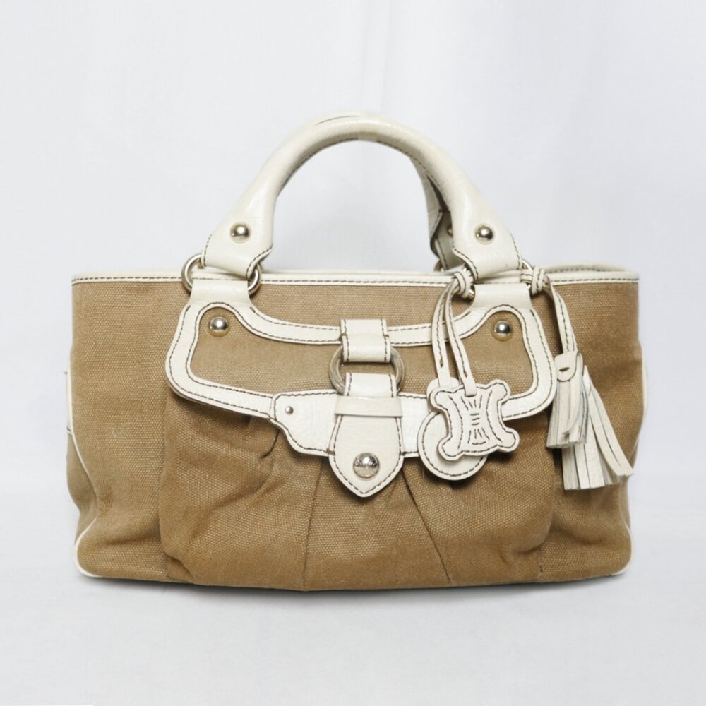 Celine leather trim canvas Boogie bag - Picture 3 of 14